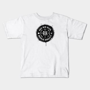 Rez Kid Vintage Label Patch Small Black Kids T-Shirt